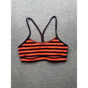 Lululemon Flow Y Bra Navy & Orange Stripe-Size band size 26